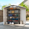 Outsunny 7' X 4' Metal Tool Shed, Outdoor Shed With Gloves, Dark Grey
