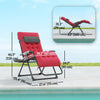 Outsunny Padded Zero Gravity Chair, Folding Recliner Chair, Red