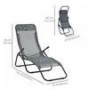 Outsunny Foldable Patio Lounge Chair Grey