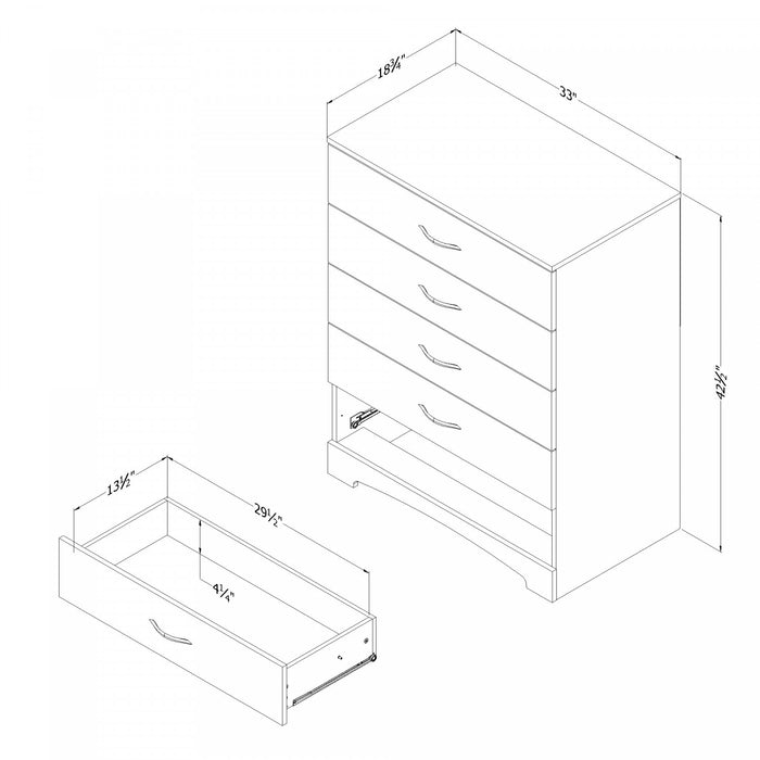 Step One 5-drawer Chest - Pure White