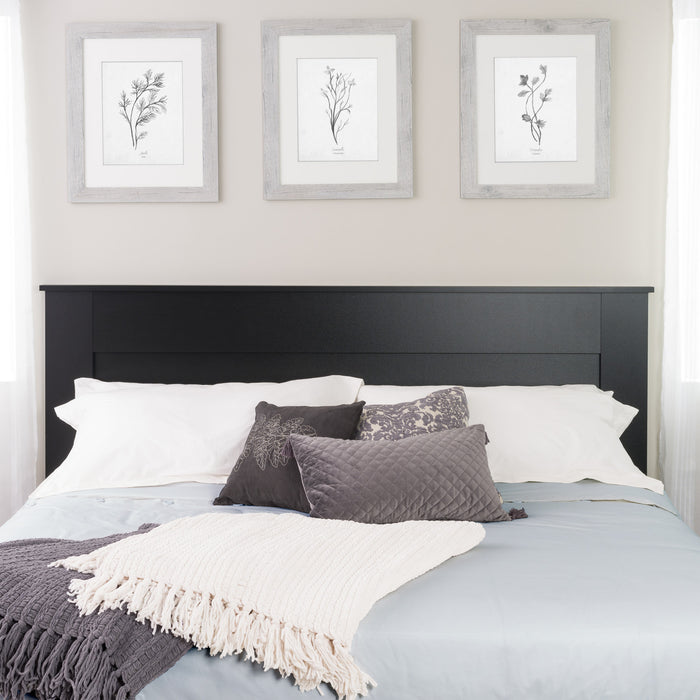 King Flat Panel Headboard - Black
