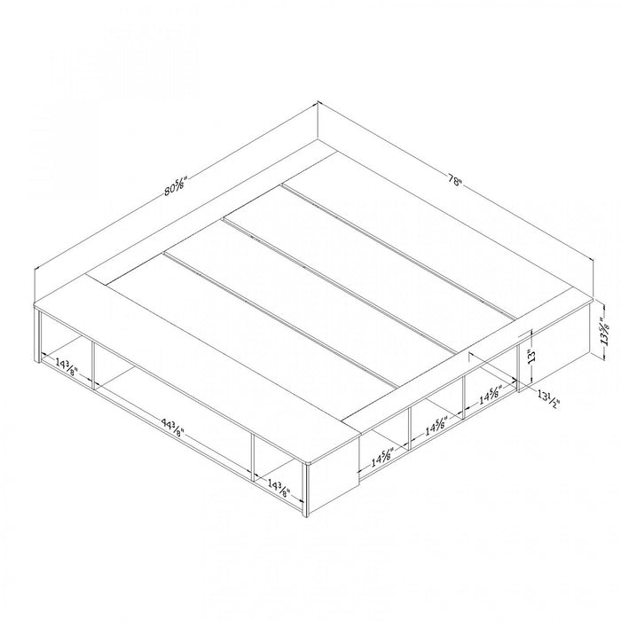 Flexible Storage Platform Bed With Baskets - Black Oak