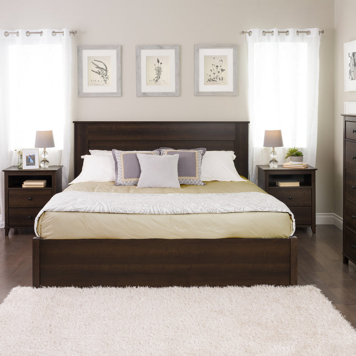 King Flat Panel Headboard - Espresso