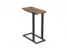 19” C-shaped End Table With Metal Frame - Brown Reclaimed Wood