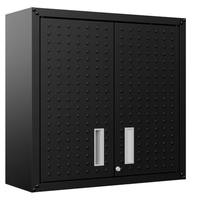 Fortress 30" Floating Textured Metal Garage Cabinet with Adjustable Shelves - Charcoal Grey|Armoire flottante Fortress de Manhattan Comfort de 30 po en métal texturé avec tablettes réglables pour le garage - gris anthracite