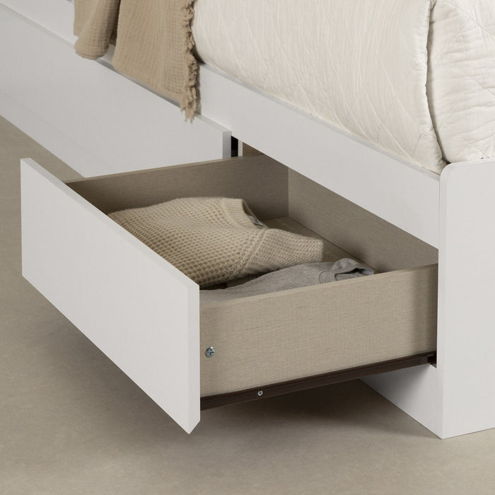 Step One Mates Bed And Bookcase Headboard Set - Pure White