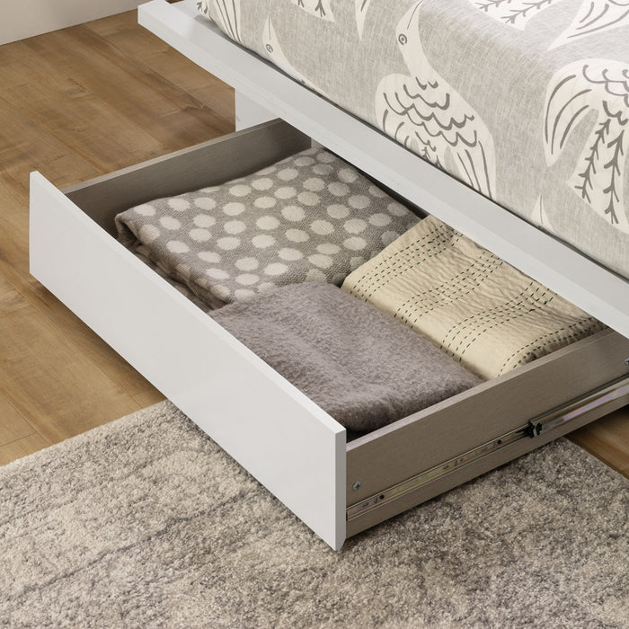 Holland Queen Platform Bed with Drawer - Pure White