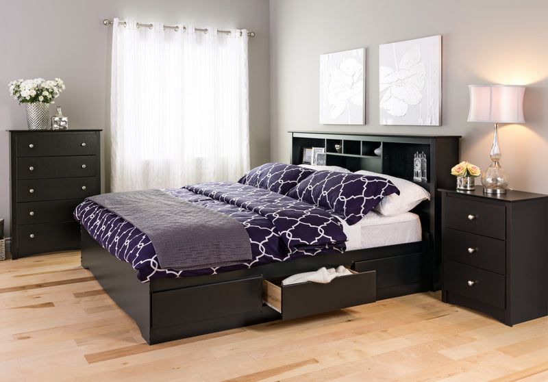 Jade 3-Drawer Tall Nightstand - Black