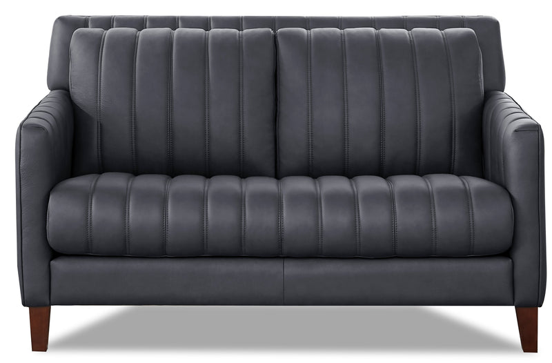 Hydeline Archer Leather Loveseat - Blue
