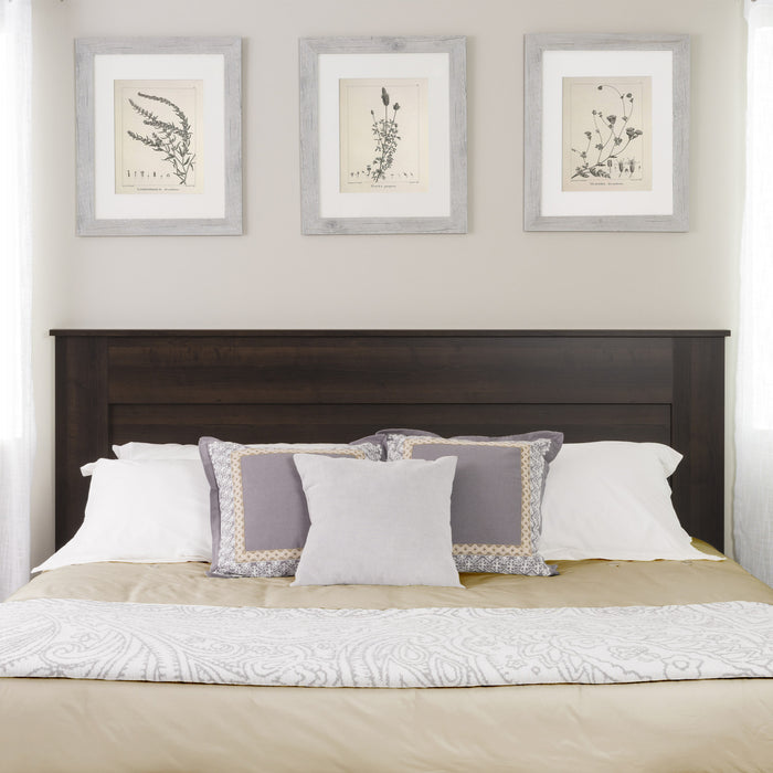 King Flat Panel Headboard - Espresso