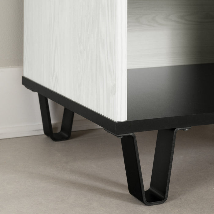 Arlen 1-drawer Nightstand - White Pine And Black Matte