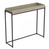 40” Modern Console Table With Sunkey Tray - Dark Taupe With Black Metal