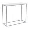 31” Modern Console Table - White With Silver Metal