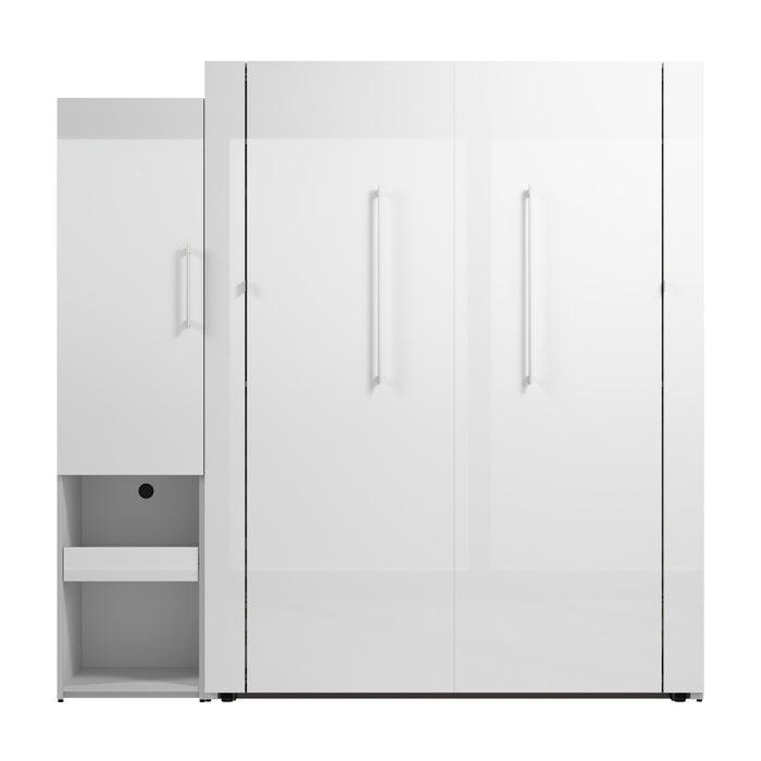 Bestar Avalon Queen Murphy Bed & Storage Cabinet with Pull-Out Shelf (87 W)