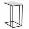19” C-Shaped Marble Black Metal End Table With Metal Frame - Multicolour
