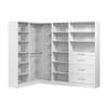 Bestar Florence 95\" Modular L-Shaped Walk-In Closet System with Rods, Shelves and Drawers Shaker Style - White
