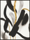 Gold Black Abstract Framed Canvas Art – 31\" x 41\"
