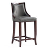 Manhattan Comfort Emperor Faux Leather Barstool - Pebble Grey