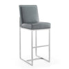 Manhattan Comfort Element 42.13\" Polished Chrome Stainless Steel Barstool - Graphite