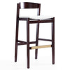 Manhattan Comfort Klismos 40.75\" Beech Wood Barstool - Ivory & Dark Walnut