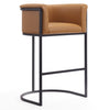 Manhattan Comfort Cosmopolitan 37.8\" Metal Barstool - Camel & Black