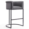 Manhattan Comfort Cosmopolitan 37.8\" Metal Barstool - Grey & Black