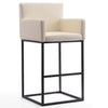 Manhattan Comfort Ambassador 42\" Metal Barstool - Cream & Black