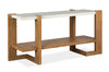 Carlisle 57.5\" Sofa Table with Storage and Faux Granite Top - Honey Wheat