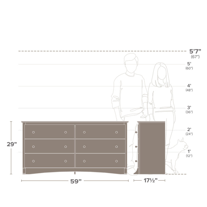 Monterey 6-Drawer Dresser - Cherry