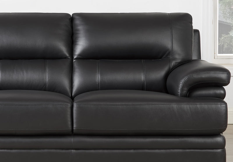 Hydeline Luxor Leather Loveseat - Black
