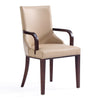 Manhattan Comfort Shubert Modern Faux Leather & Velvet Dining Chair - Tan