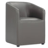 Manhattan Comfort Anna Modern Round Faux Leather Dining Chair - Pewter