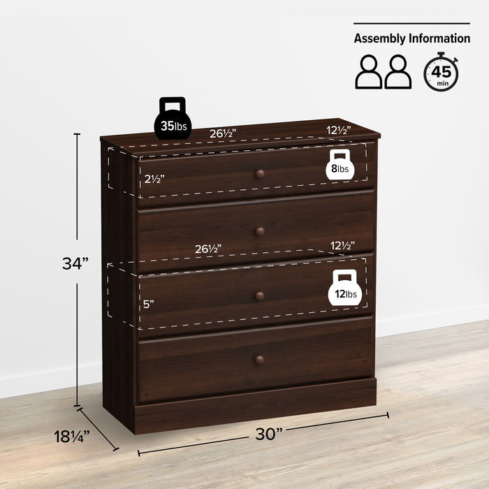 Astrid 4-Drawer Dresser - Espresso