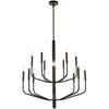 Dainolite Eleanor 14 Light Chandelier Matte Black Lamp
