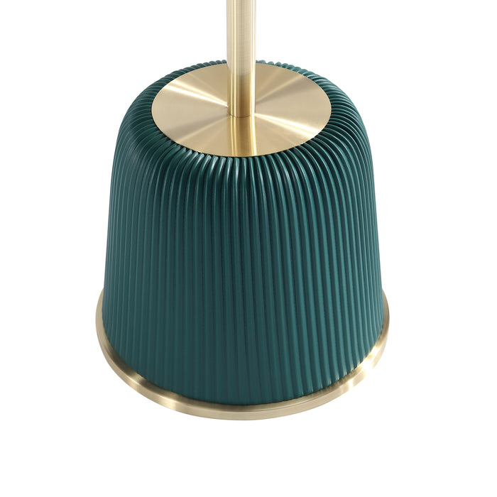 Manhattan Comfort Modern Anderson End Table 1.0 Upholstered Leatherette with Gold Tabletop - Green