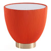 Manhattan Comfort Modern Anderson End Table 2.0 Upholstered Leatherette with Ceramic Faux Marble Tabletop - Orange