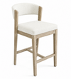Gia Counter-Height Stool with Polyester Leather Fabric, 24\"H – Grey