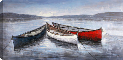 Boats at Dawn Stretched Canvas - 30" x 60"|Toile décorative tendue « Boats at Dawn » - 30 po x 60 po