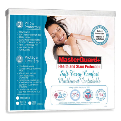 Masterguard® 2-Pack Platinum Soft Terry Queen Pillow Protector|Protège-oreiller MasterguardMD Platinum Soft Terry pour grand lit, ensemble de 2|TERPL2PPQ