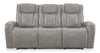 Shaquille O’Neal Home Titan 92\" Genuine Leather Power Reclining Sofa with Shaq-o-pedic Comfort – Slate