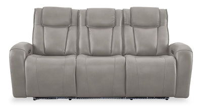 Shaquille O’Neal Home Titan 92" Genuine Leather Power Reclining Sofa with Shaq-o-pedic Comfort – Slate | Sofa à inclinaison électrique Titan de Shaquille O’Neal Home de 92 po en cuir véritable avec confort Shaq-o-pedic - ardoise