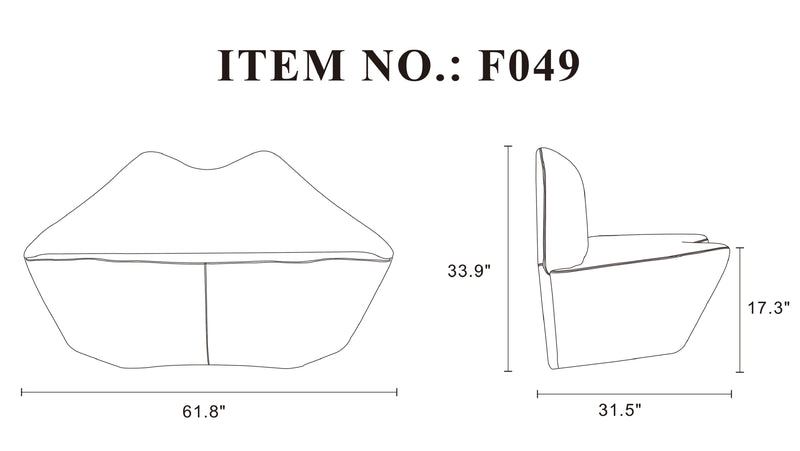 Manhattan Comfort Kiss 61.8\" Faux Leather Loveseat - Red