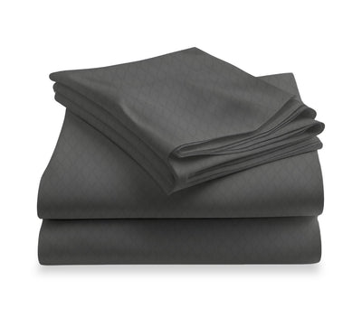 LUSOME Temperature Regulating 4-piece Cotton King Sheet Set – Smoked Pearl | Ensemble de draps LUSOME de 4 pièces en coton à régulation de température pour très grand lit - perle fumée