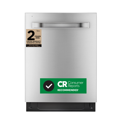 Midea 24" Top Control Dishwasher with 3-Stage Total Drying – Stainless Steel - MDT24P3CST | Lave-vaisselle Midea de 24 po avec commandes sur le dessus et séchage total en 3 étapes - acier inoxydable - MDT24P3CST