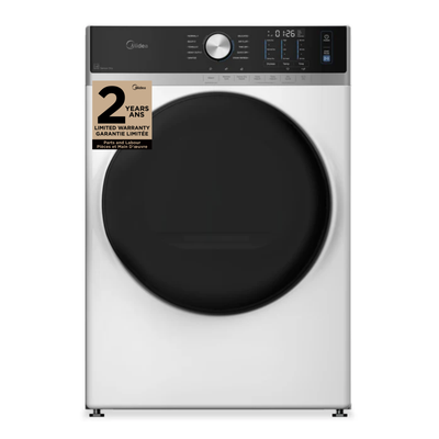 Midea 8.0 Cu. Ft. Tumble Dryer with Steam Care – White - MLHE52S7AWW | Sécheuse Midea de 8,0 pi3 avec culbutage et Steam Care - blanche - MLHE52S7AWW