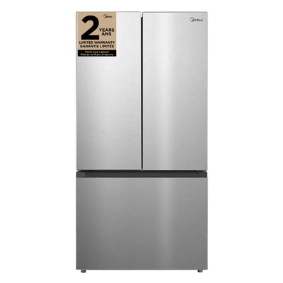Midea 22.6 Cu. Ft. 33” Counter-Depth French Door Refrigerator with Ice Maker - MRF23I7AST | Réfrigérateur Midea de 22,6 pi3 et de 33 po de profondeur comptoir à portes françaises avec machine à glaçons - MRF23I7AST