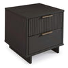 Manhattan Comfort Granville Modern Nightstand with Full Extension Drawer - Black