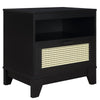 Manhattan Comfort Sheridan Modern Cane Nightstand - Black