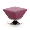 Manhattan Comfort Diamond Polished Chrome Swivel Ottoman - Purple