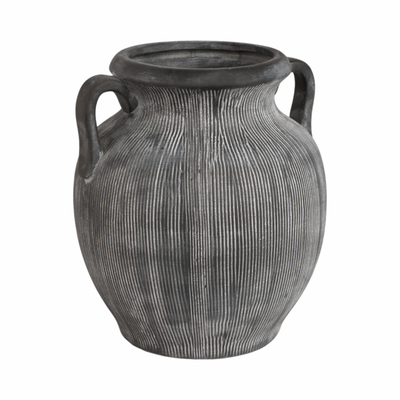 10” Ceramic Weathered Jug with Handles – Black | Carafe vieillie de 10 po en céramique avec poignées - noire